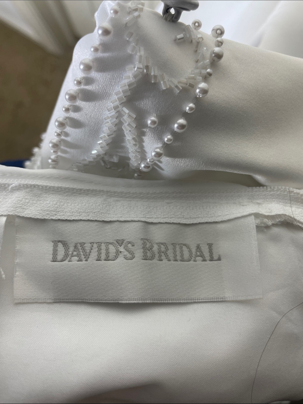 David’s bridal White Sleeveless Flower Girl Dress with Beaded Neckline NWOT - Picture 8 of 8